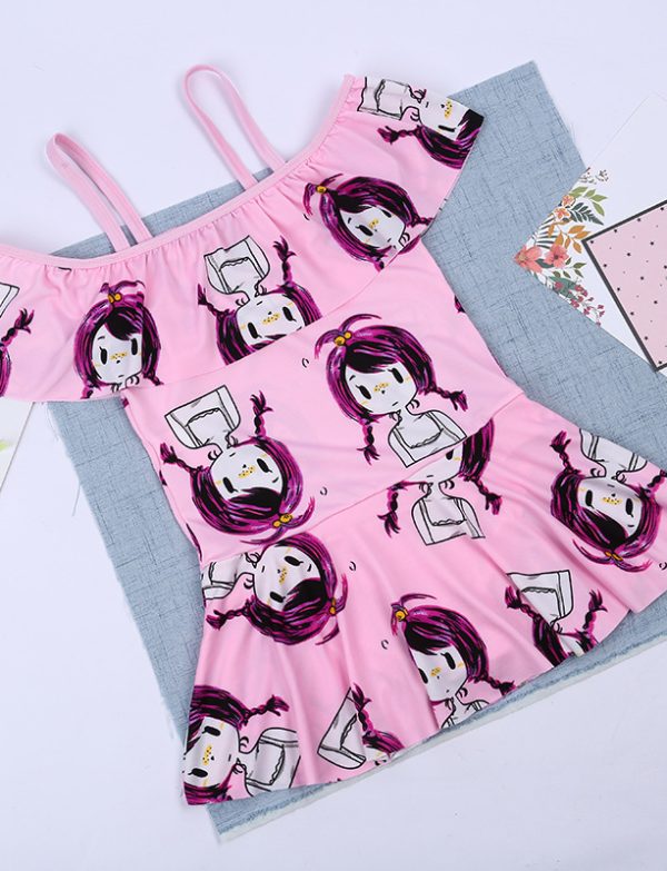 Taobao is selling new children swimsuit fashion cartoon set solid takeaway wholesale swimwear bikinis